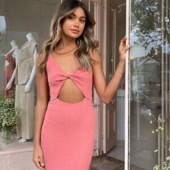 Bec and Bridge fitted salmon color dress size US 6 - Picture 1 of 6